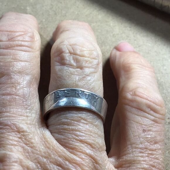 Ring, Sterling Silver Coin Ring, size 7, NEW, Handmade, Artisan, 1952 coin - Picture 2 of 6